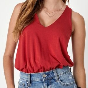 Lulus Rust Red Sleeveless Body Suit Xs